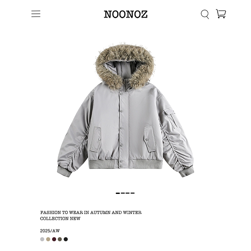 冬季可拆卸大毛领派克服棉衣