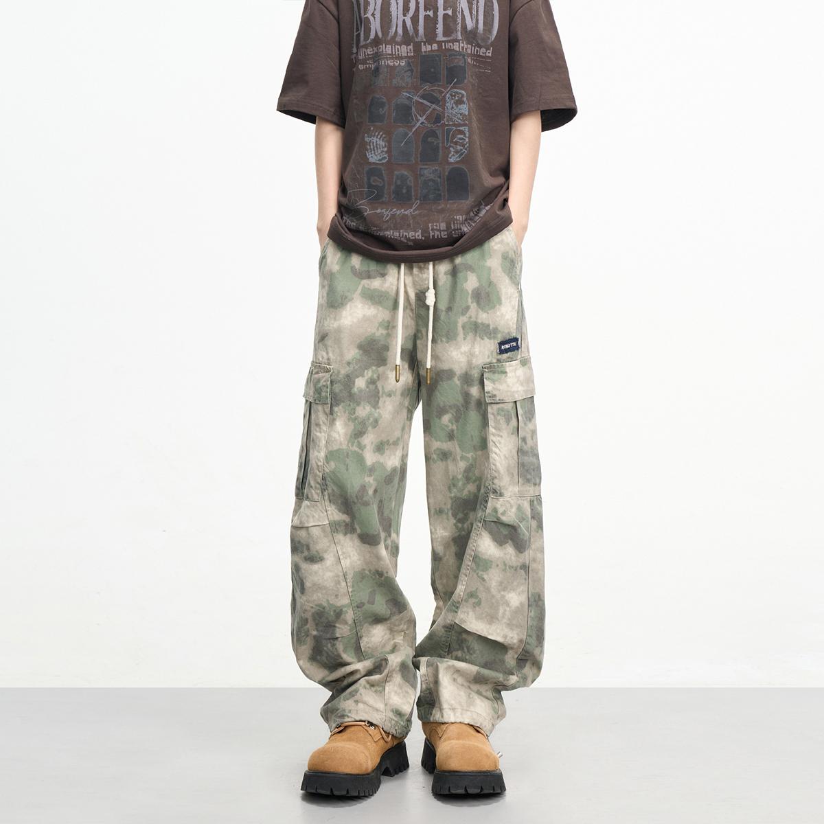 美式褶皱户外迷彩工装裤