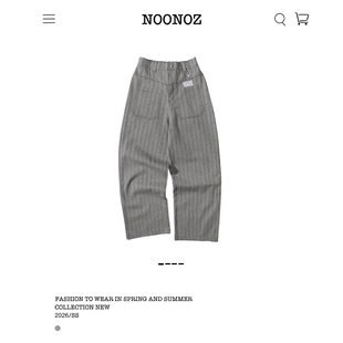 NOONOZ美式复古老钱风条纹西裤男中性风潮牌垂坠感弯刀裤休闲裤子