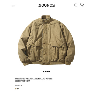 NOONOZ冬季巴恩风工装夹棉棉衣男潮牌复古美式中性风街头棉服外套