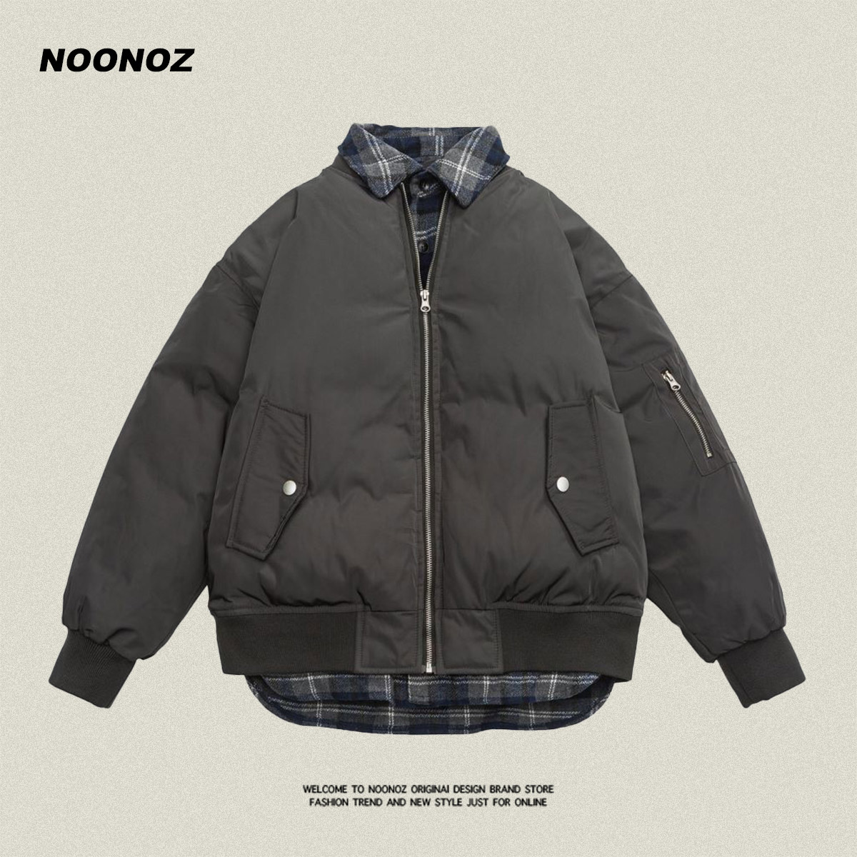 假两件常规棉衣冬季潮流NOONOZ