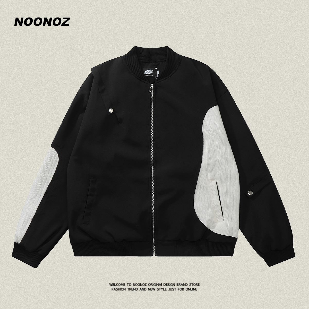 NOONOZ撞色美式复古夹克外套