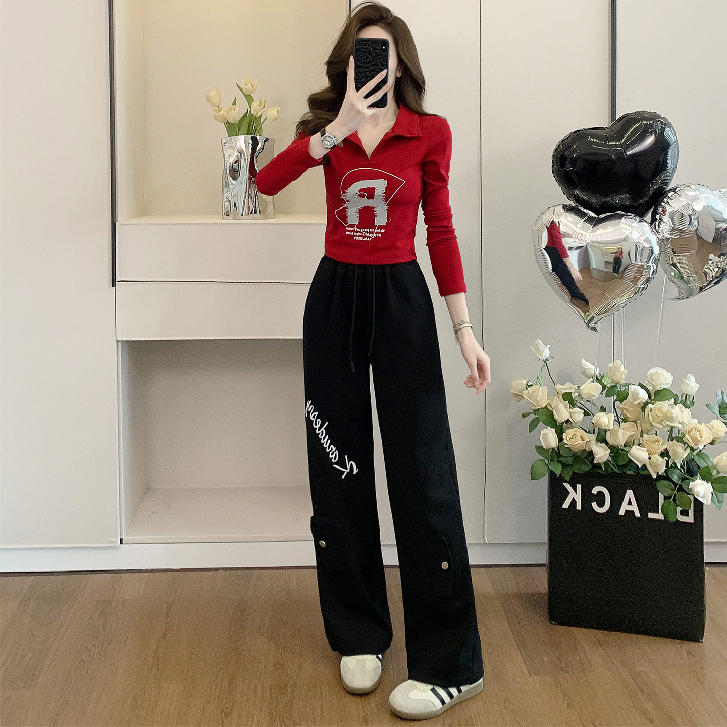 运动套装女时尚T恤裤子两件套