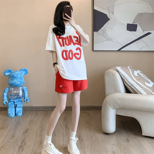 休闲套装女短袖短裤运动两件套潮