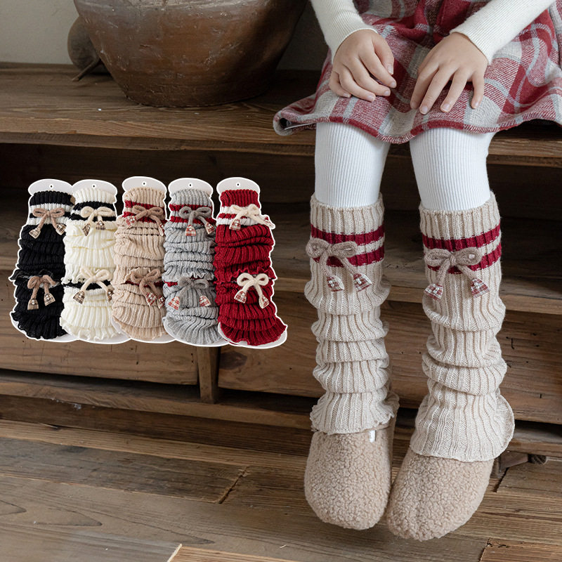 女童蝴蝶结堆堆袜套秋冬学院风针织小腿袜儿童条纹袜套加长小腿套,童装/婴儿装/亲子装,儿童袜子(0-16岁),淘宝优惠券,粉丝福利购,淘宝优惠卷
