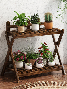 实木花架置物架阳台落地多肉多层绿萝户外阳台花盆架2025新款爆款