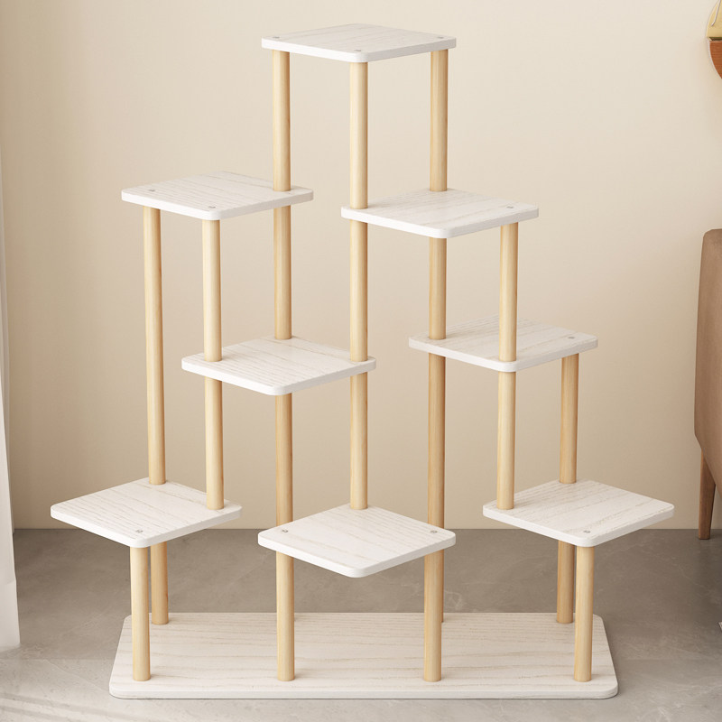 实木花架置物架落地阳台多层室外庭院简约多肉花盆架2025新款爆款