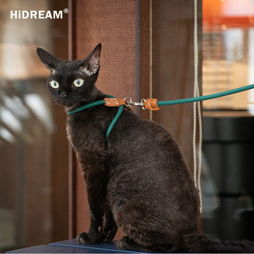 hidream猫咪牵引绳皮革可调节