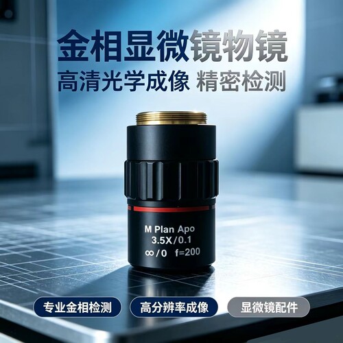 M Plan APO 3.5X物镜金相显微镜用大镜头长距离95mm光学配件