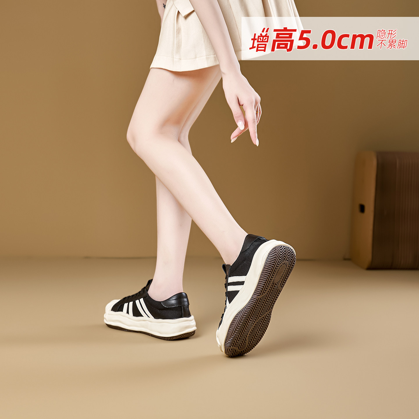 百搭贝壳鞋女圆头系带复古运动