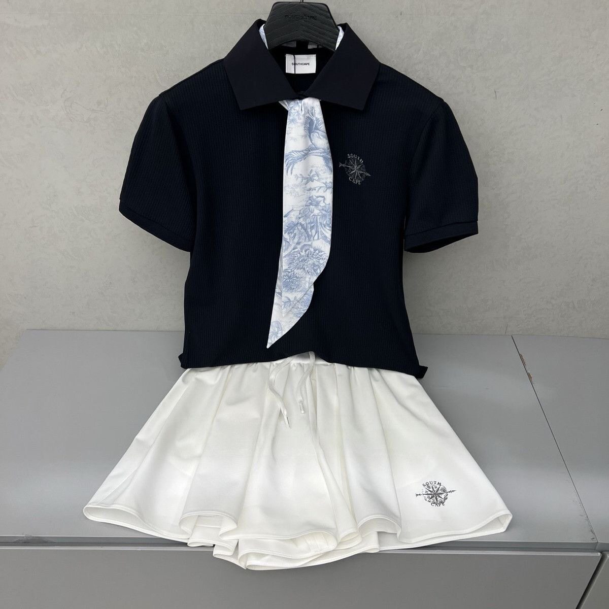 韩国SC高尔夫服装女士2026夏季新款翻领短袖休闲户外运动上衣套装