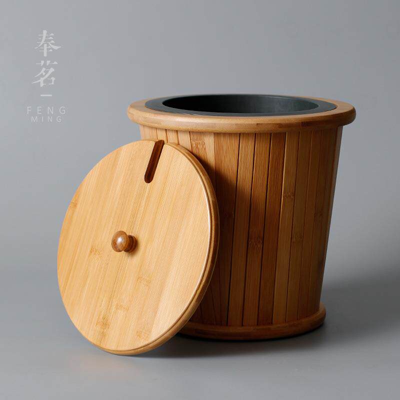 竹制茶桶茶叶垃圾桶茶水桶茶渣废水桶茶具配件过滤茶桶楠竹
