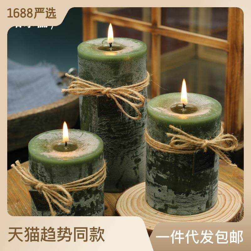 香薰蜡烛无烟香味蜡烛熏香氛家居蜡烛装饰房间布置香绿色精油蜡烛