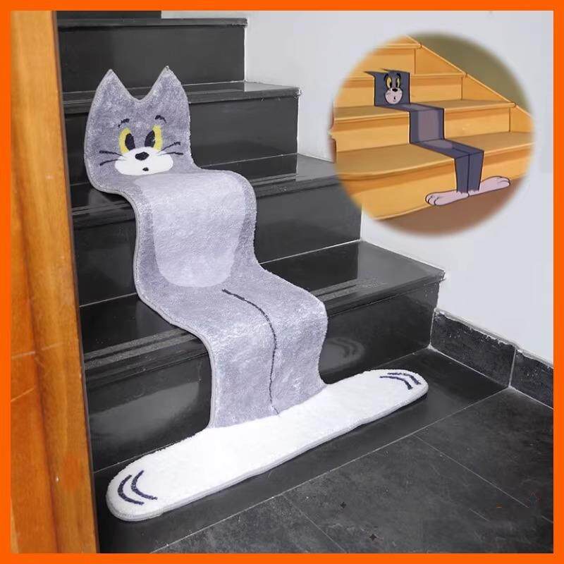 卡通汤姆猫地毯猫和老鼠趣味可爱ins床边卧室茶几进门地垫楼梯垫