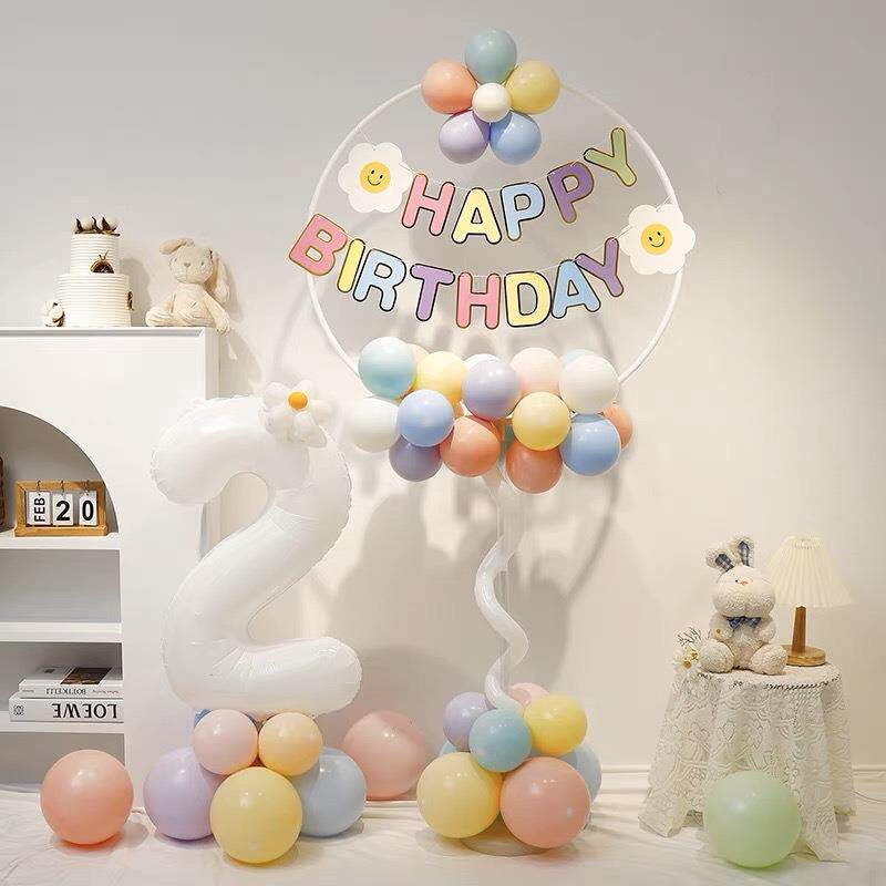 ins风气球立柱儿童周岁生日派对场景创意装饰品开业迎宾圆环支架