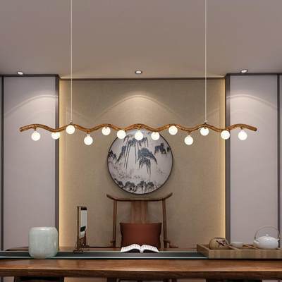 中式禅意茶室吊灯日式餐厅展厅吧台灯民宿酒店客栈餐桌装饰灯具