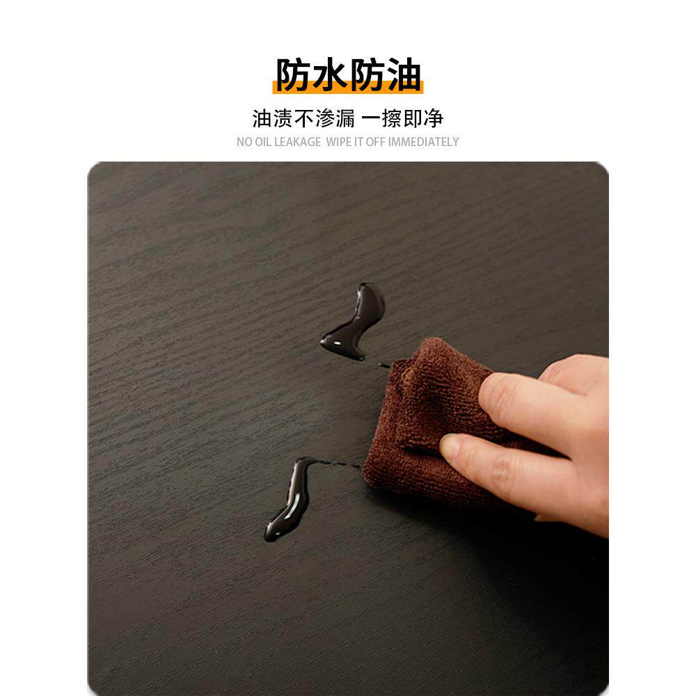 A5L黑色贴纸壁纸防水自粘柜子翻新家具改色贴膜餐桌子桌面木纹桌
