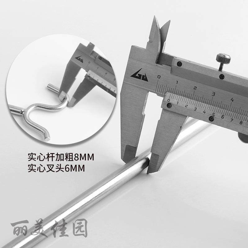 EQ4F实心不锈钢家用撑挑衣叉晾衣杆阳台收纳晒衣架卷帘门推拉杆手
