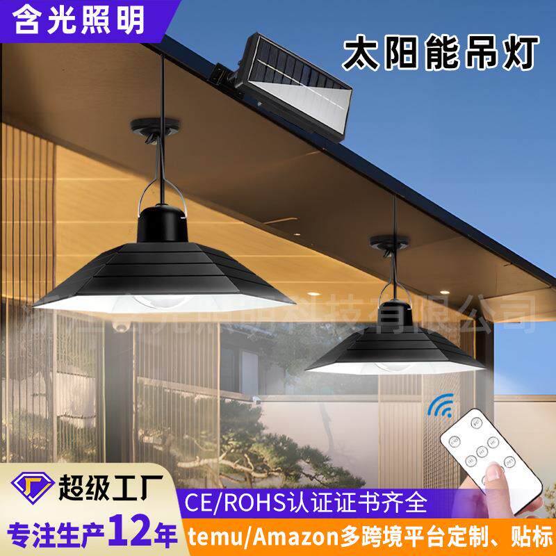 防水人体感应太阳能户外灯 道路灯户外庭院照明灯 分体太阳能吊灯