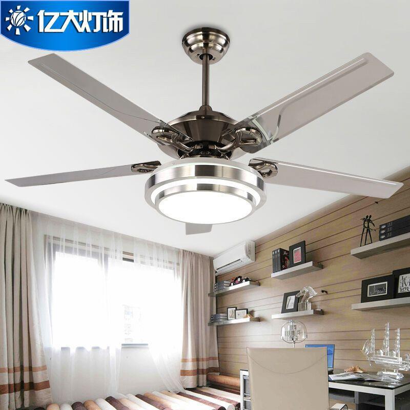 北欧家用客厅餐厅吸顶带电风扇吊灯2025年新款52寸大风力大吊扇灯