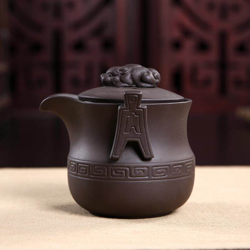 OF9D紫砂壶快客杯泡茶壶过滤网仿古原矿紫泥手工功夫茶具办公家用