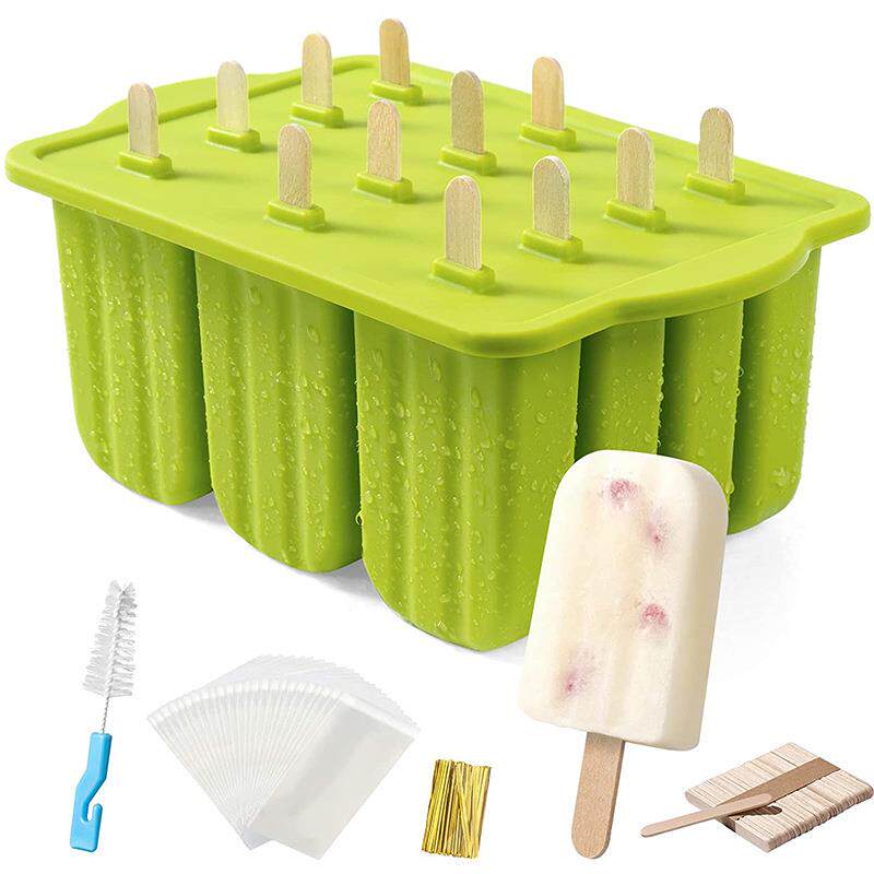 新创意10连12连雪糕模具 硅胶冰格冰棒模具 冰淇淋夏季DIY冰棍模