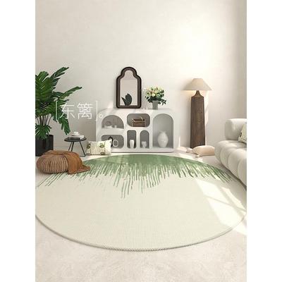 A6L圆形地毯草绿色法式客厅地毯卧室床边毯沙发茶几毯椅子地垫