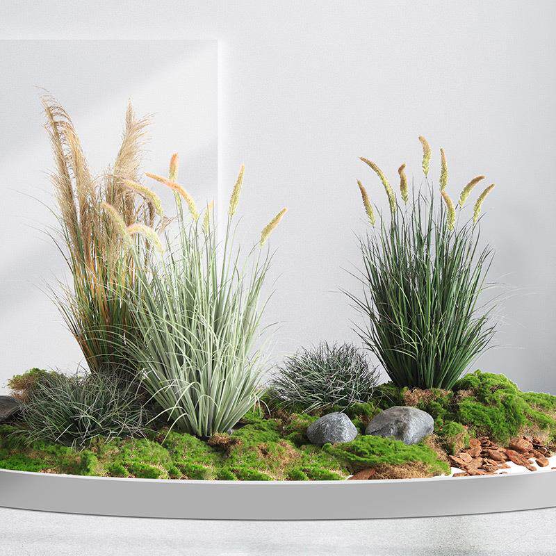 仿生绿植狗尾巴草洋葱草盆栽INS风餐厅造景Artificial plants