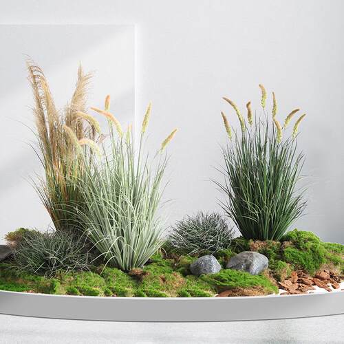 仿生绿植狗尾巴草洋葱草盆栽INS风餐厅造景Artificial plants