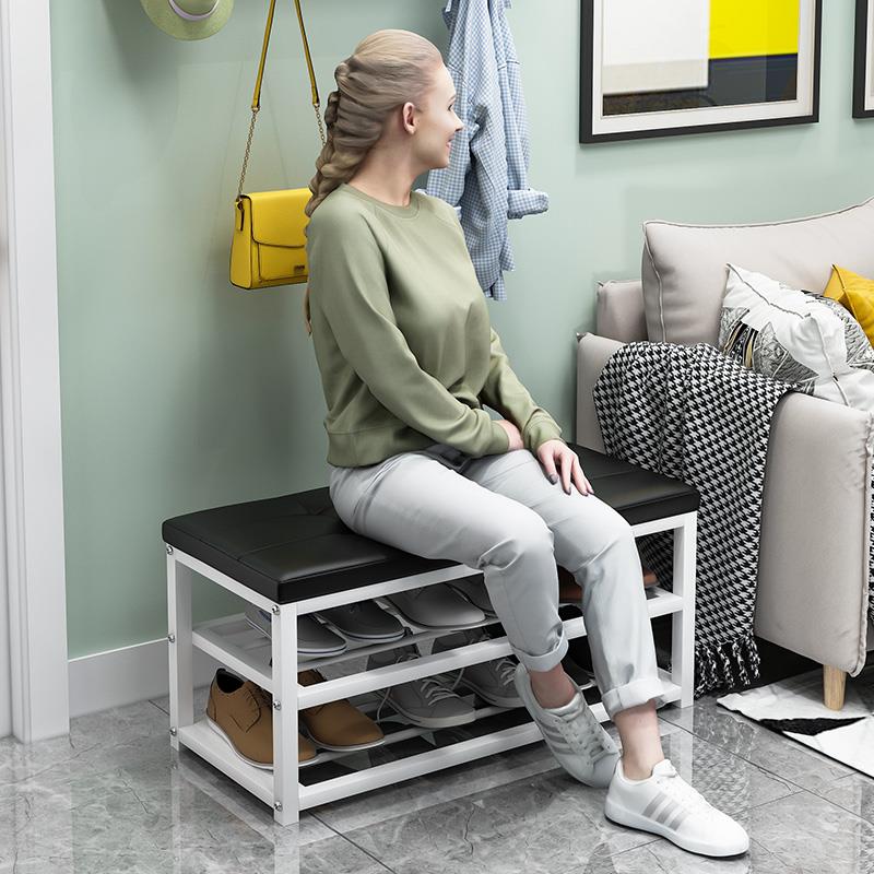 家用门口进门入户可坐换鞋凳鞋架收纳凳多层简易穿鞋凳储物何之章