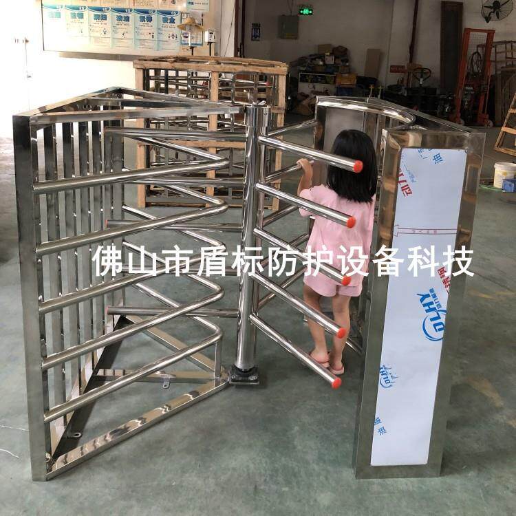 农贸市场双向进出不锈钢转闸门 无人值守十字栅栏半高人行通道门