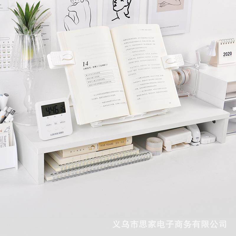 办公室显示器增高架置物架 宿舍白色木质托架桌面键盘整理收纳