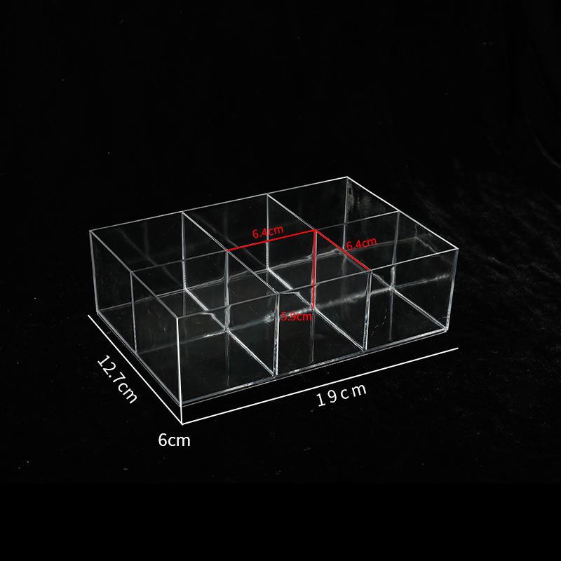 高透明6格收纳盒无盖展示分格塑料盒首饰串珠收纳盒小零件整理盒