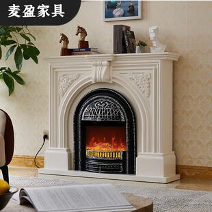 1.3米鸟笼壁炉简约法式装饰柜 家用别墅客厅奶油风仿真火焰电取暖