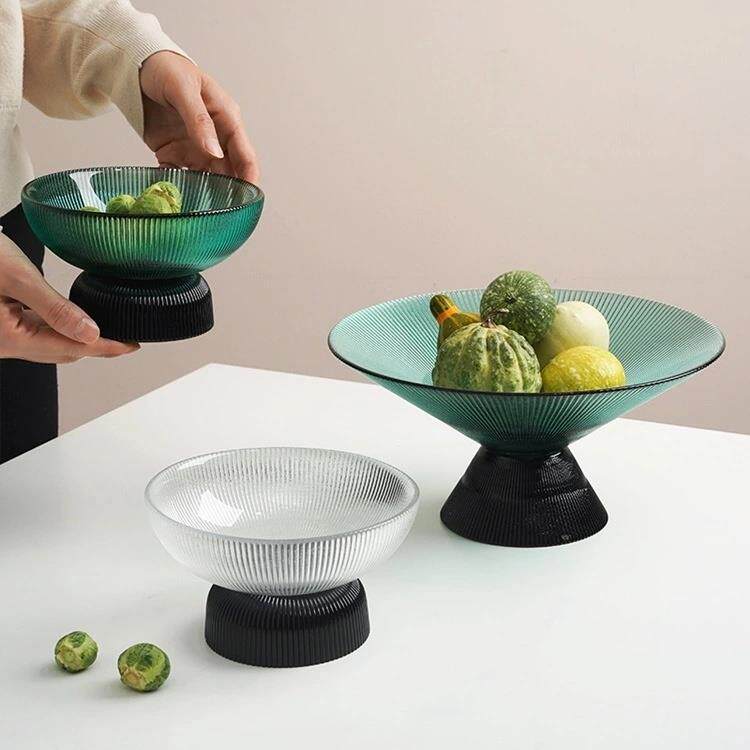 xyt现代简约几何形水晶玻璃果盘家用茶几水果盘糖果盘家具工艺品