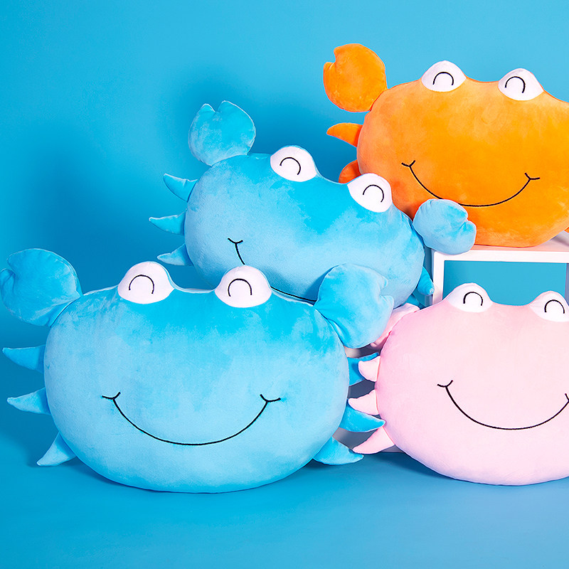 螃蟹可爱超软娃娃靠垫公仔玩偶