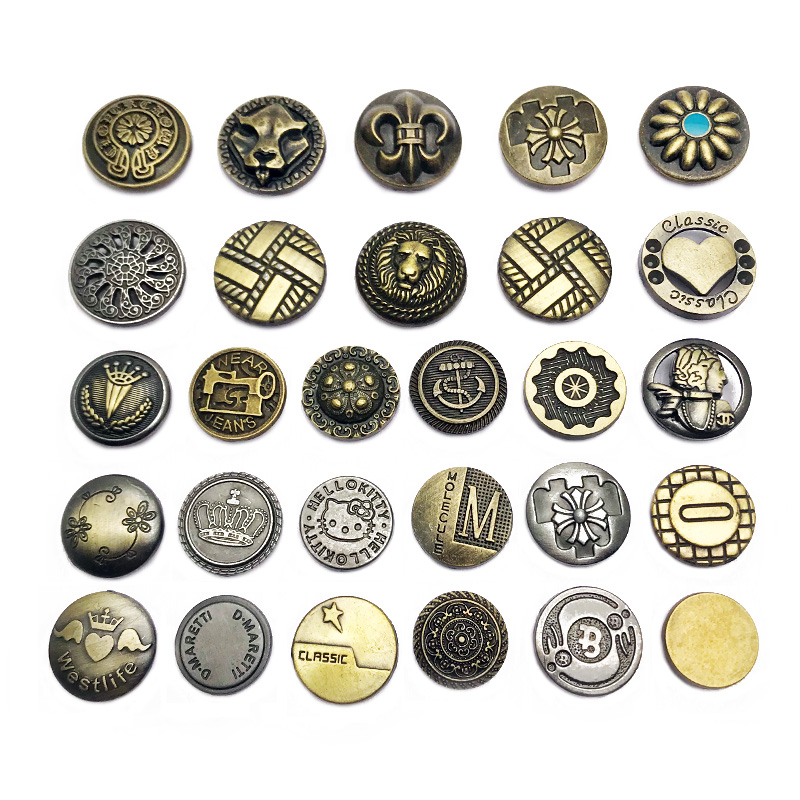 花样四合扣复古风金属安装纽扣