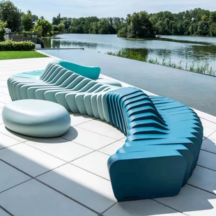 玻璃钢座椅美陈商场休闲椅户外公园学校休息区创意云朵坐凳定制