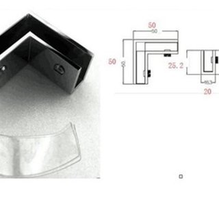 ST-C099铜不锈钢o90度角槽L形槽玻璃地下底部固定夹淋浴房连接件