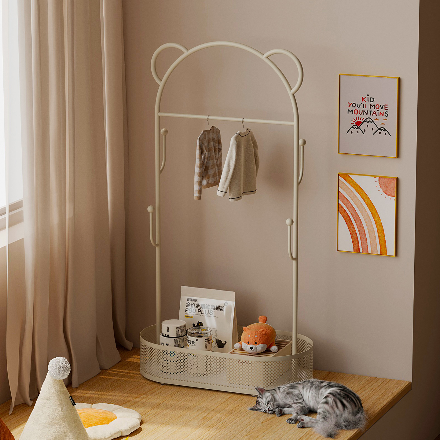 耶特飘窗衣帽架卧室落地挂衣架