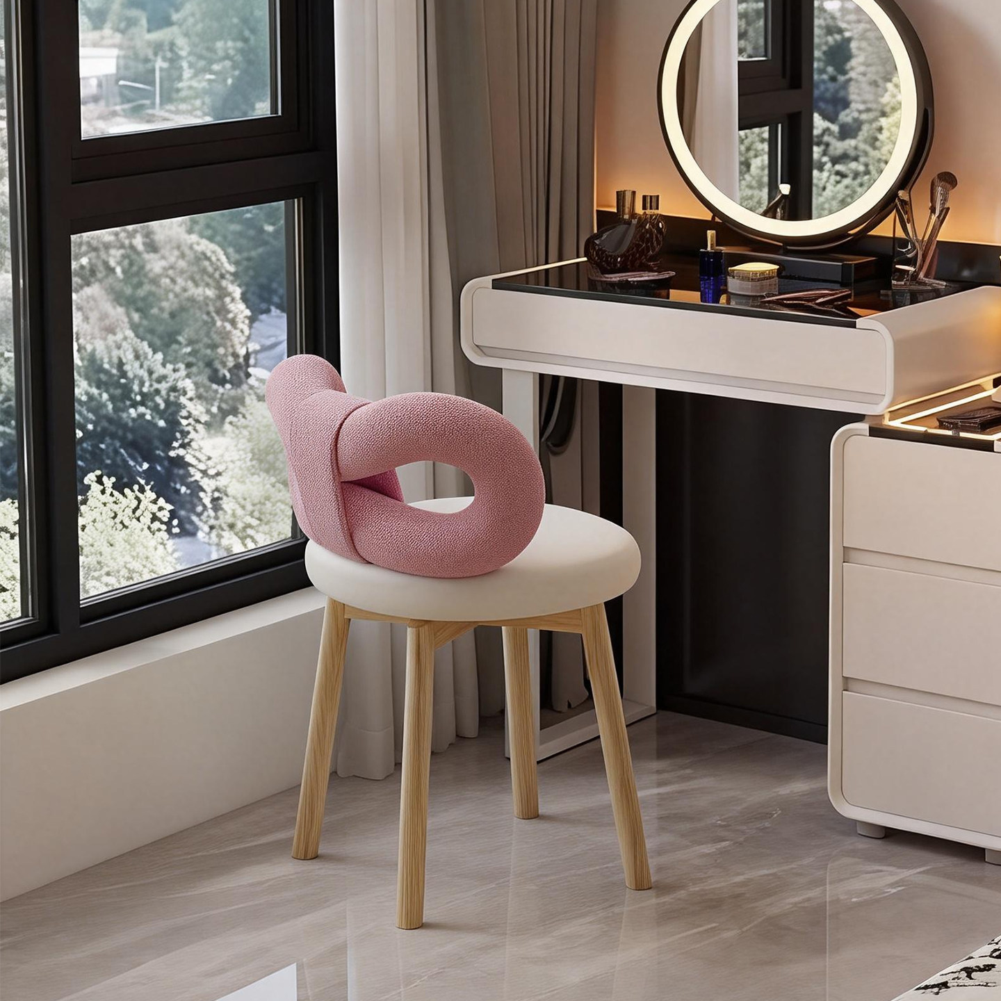 不占空间化妆椅子化妆凳小尺寸靠背椅子单人小空间专用梳妆台椅子,住宅家具,梳妆凳,淘宝优惠券,粉丝福利购,淘宝优惠卷