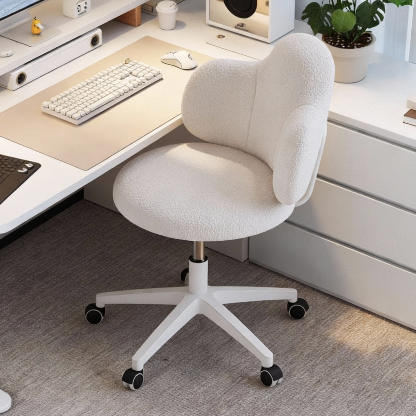 电脑椅可旋转升降人体工学椅子学习专用椅子靠背椅奶油风办公座椅,住宅家具,电脑椅,淘宝优惠券,粉丝福利购,淘宝优惠卷