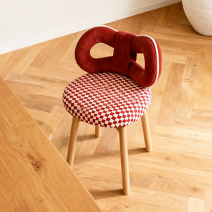 餐椅家用实木椅子奶油风多巴胺小户型高级加厚靠背座椅可旋转凳子