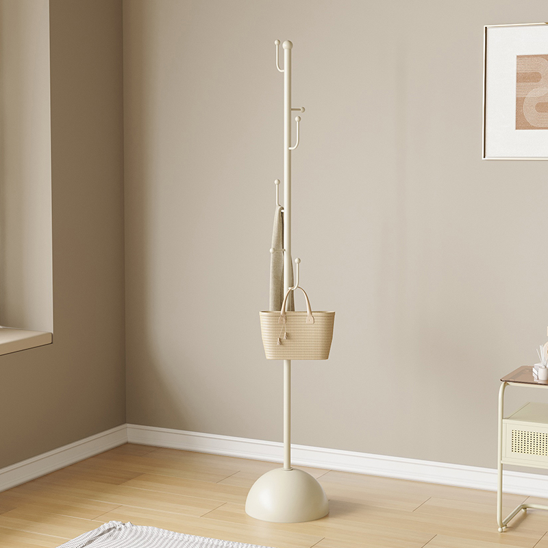 耶特铁艺奶油风单杆立式挂衣架
