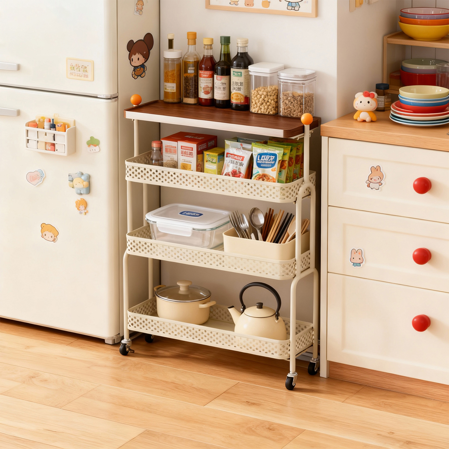 耶特可移动多层厨房置物架
