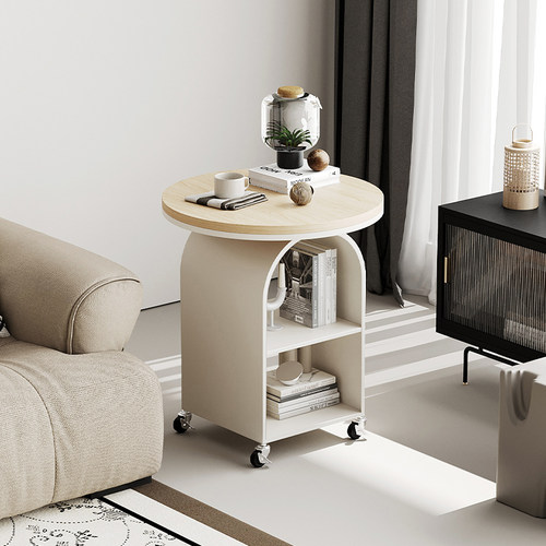 耶特奶油风可移动边桌小茶几