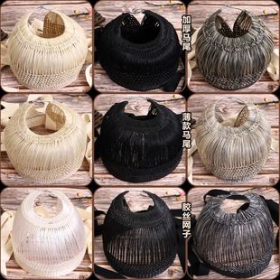 戏曲包头青衣花旦头饰 包头网马尾网子 网巾小生花脸鬃网子带鬓