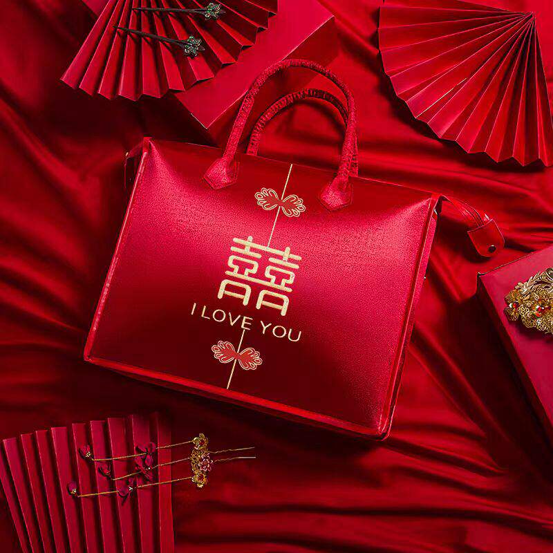 四件套陪嫁收纳袋婚庆红色喜被