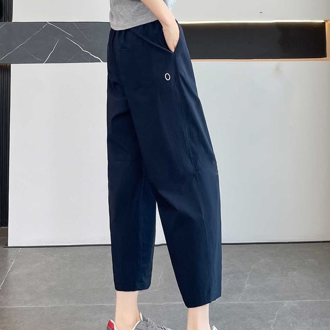 大码冰丝速干运动裤女夏季薄款