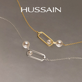 赫生HUSSAIN循矩淡水珍珠项链女款 2026年新款 纯银锁骨链吊坠礼物